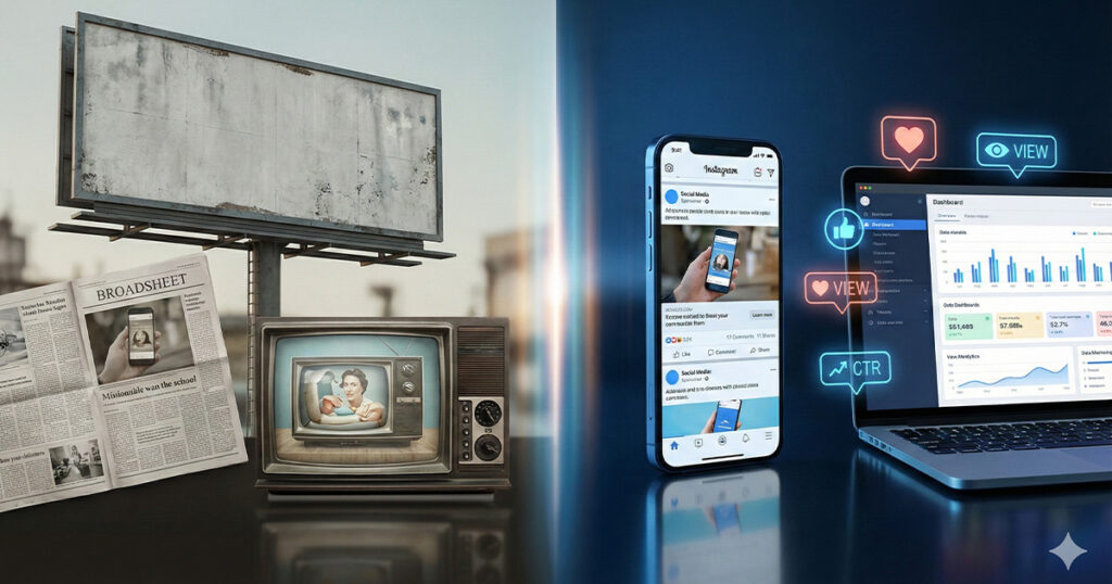 الفرق بين الإعلان التقليدي والإعلان الرقمي